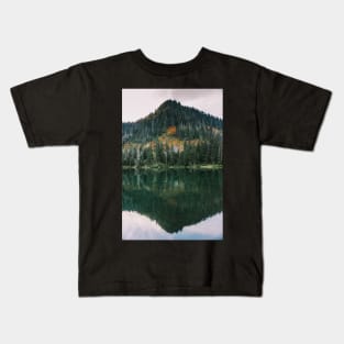 Mountain lake reflection at Lake 22 in Granite Falls,Washington Kids T-Shirt